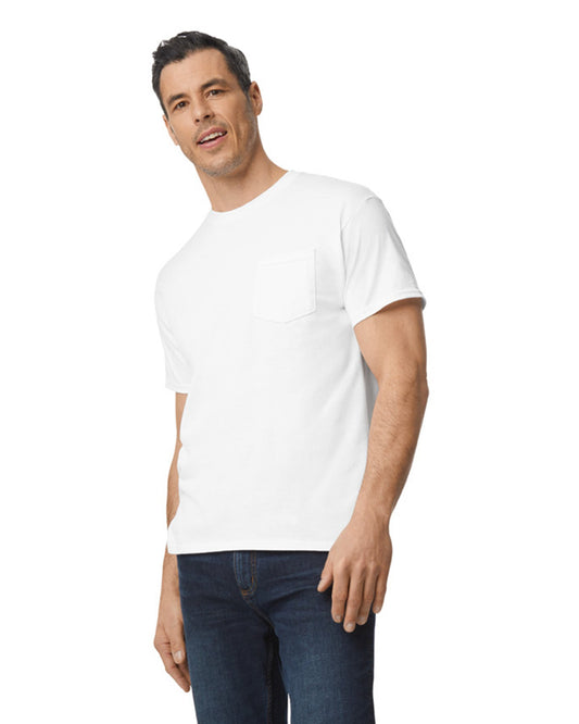 Medium White Gildan 5300