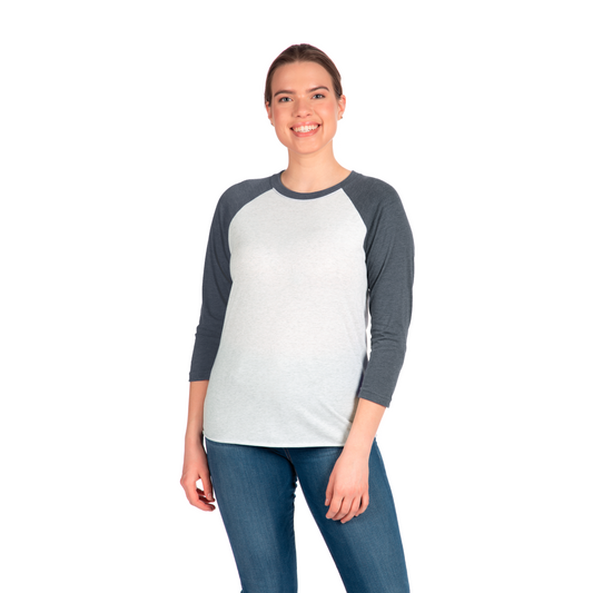 3X-Large Indigo/Heather White Next Level 6051