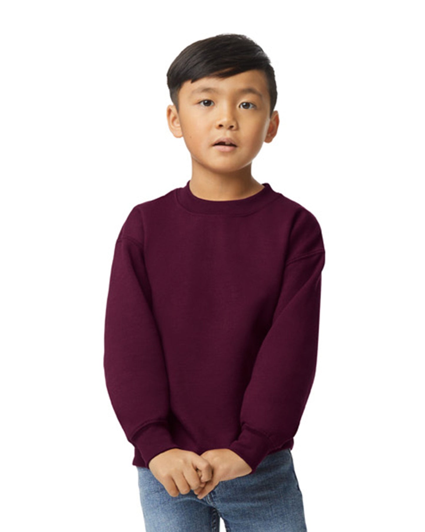 Youth Medium Maroon Gildan 18000B 