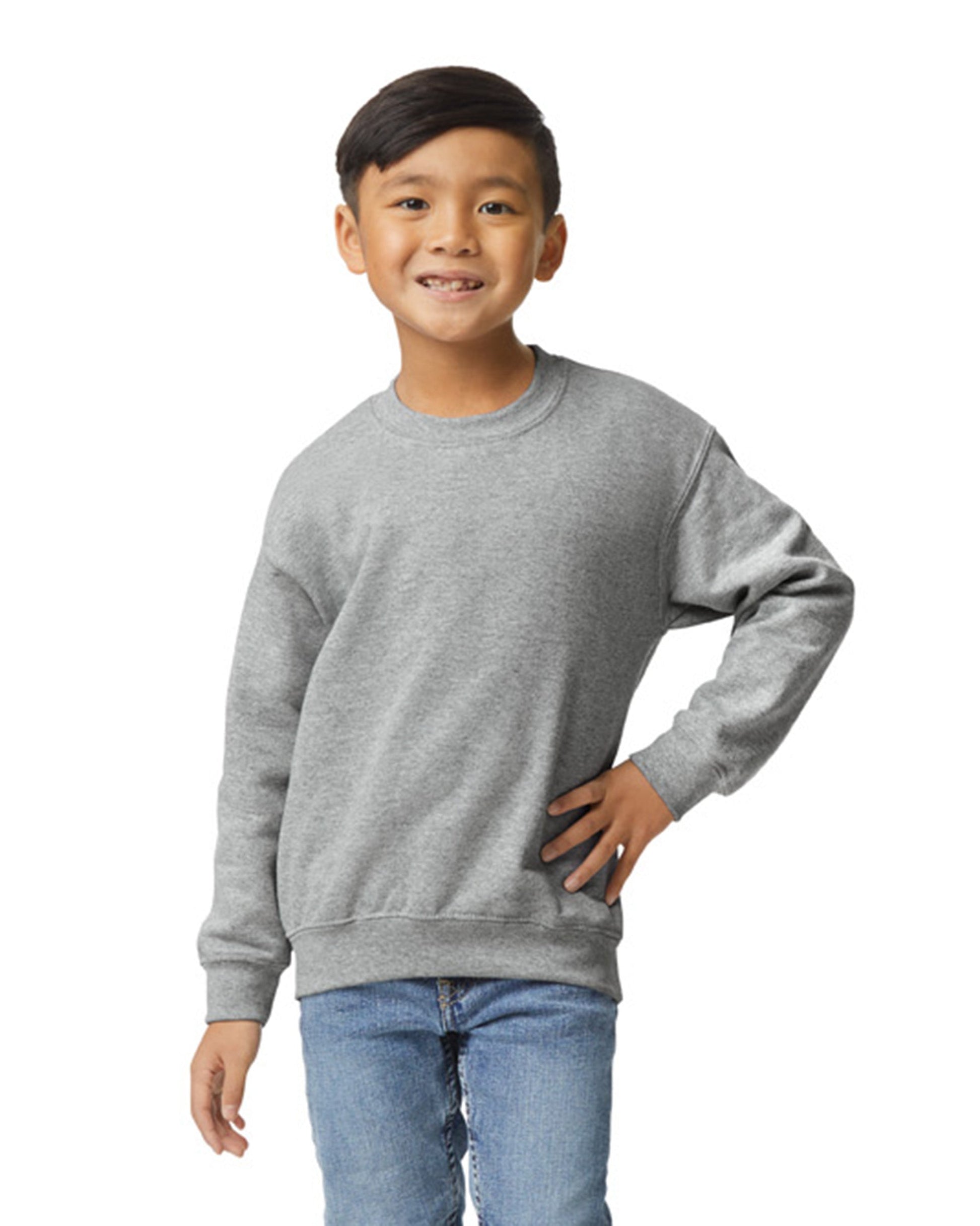 Youth Medium Sport Gray Gildan 18000B 