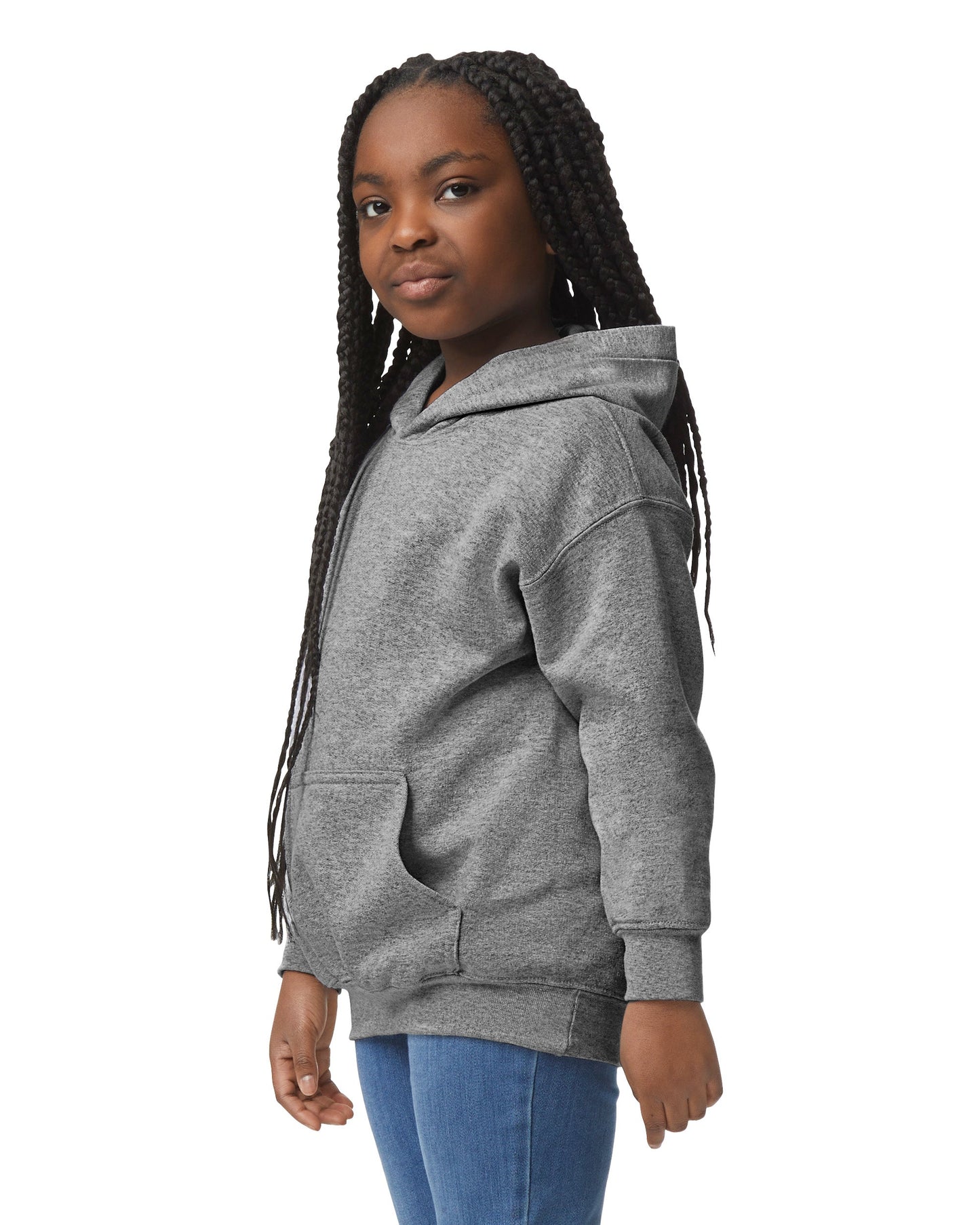 Youth Medium Graphite Htr Gildan 18500B 