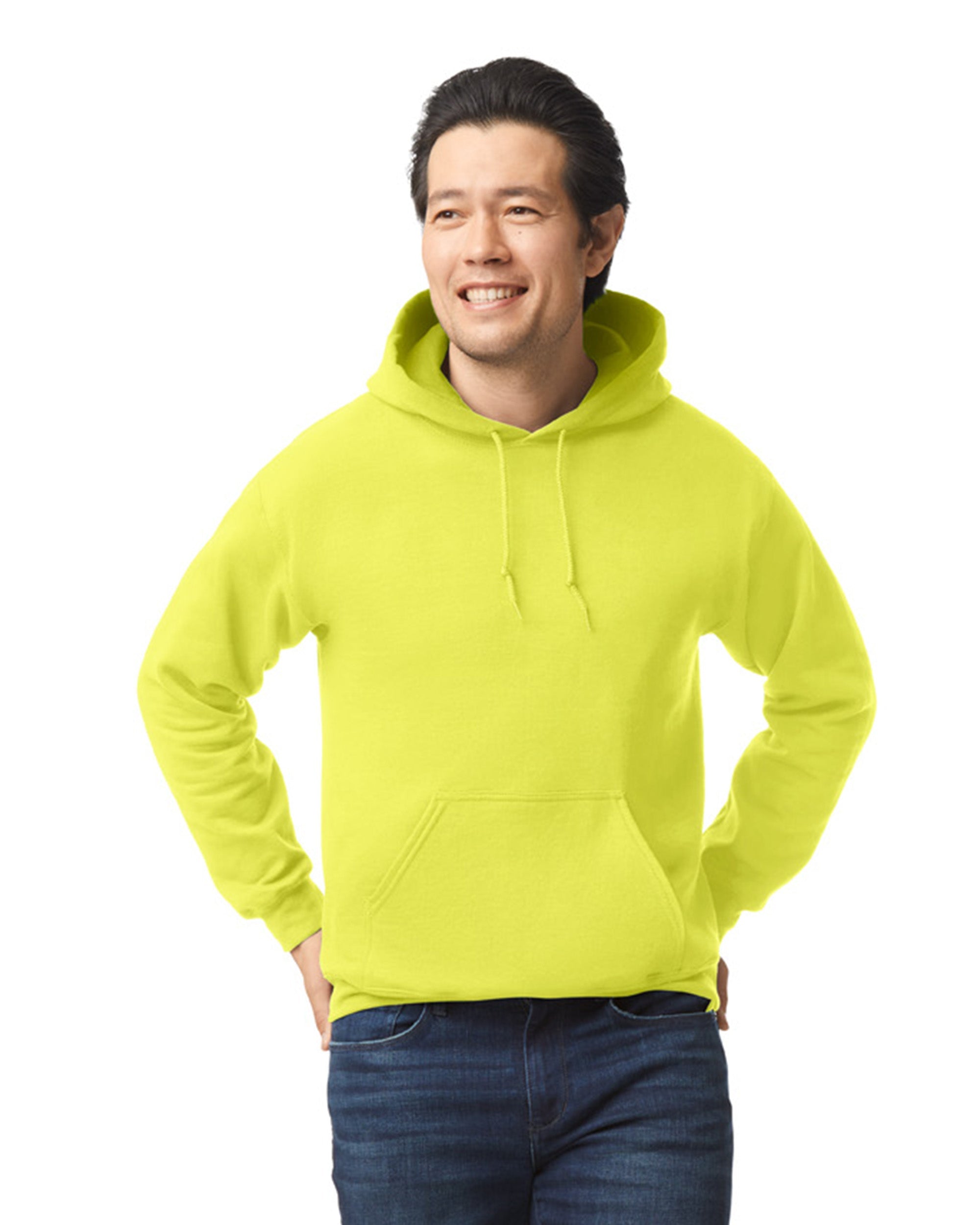 Gildan Men's Heavy Blend Hooded Sweatshirt - Safety Green, Medium
