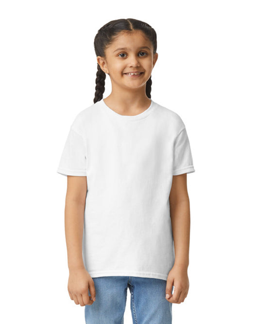 Youth Medium White Gildan 2000B 