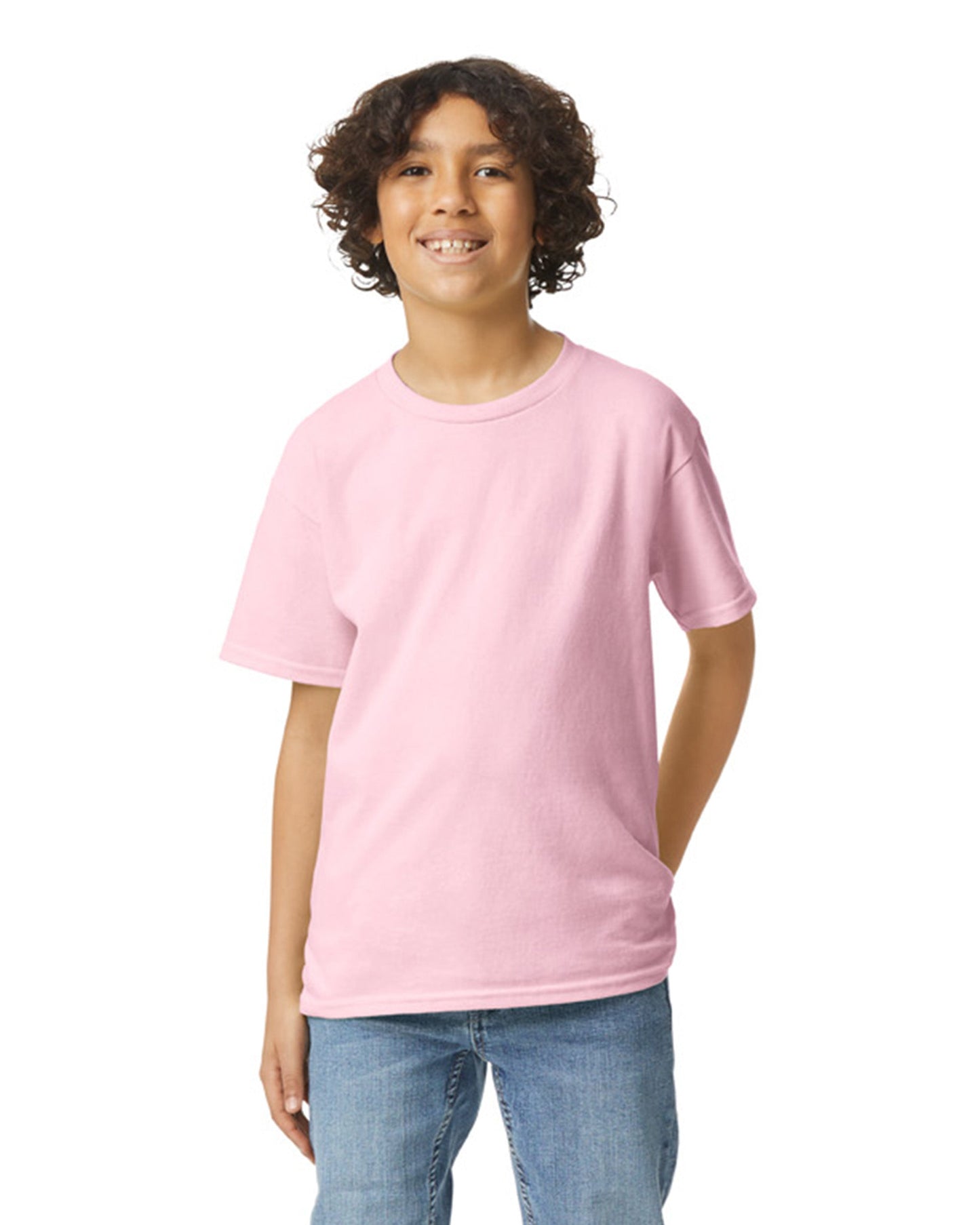Youth Medium Light Pink Gildan 2000B 