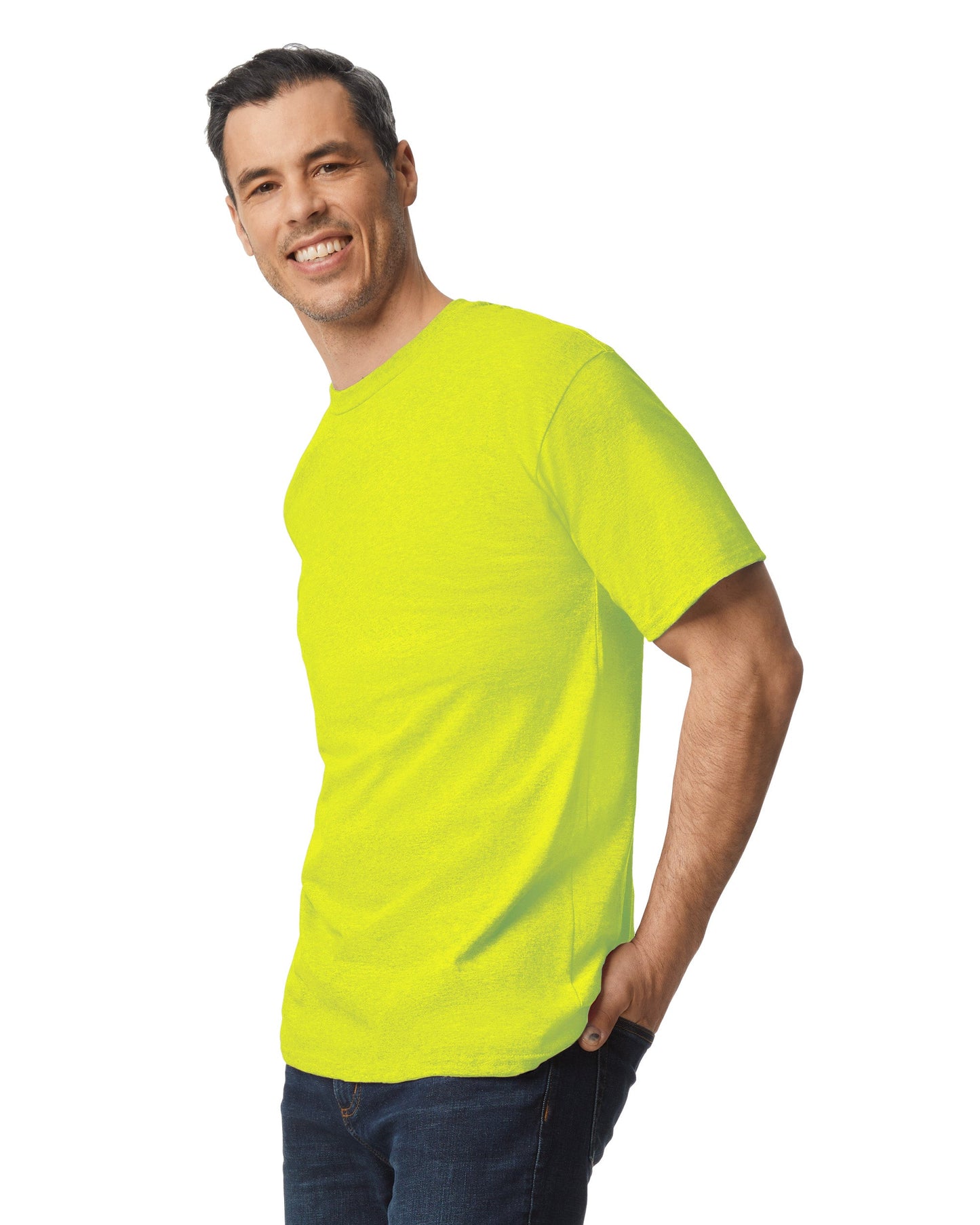 Tall XL Safety Green Gildan 2000T 