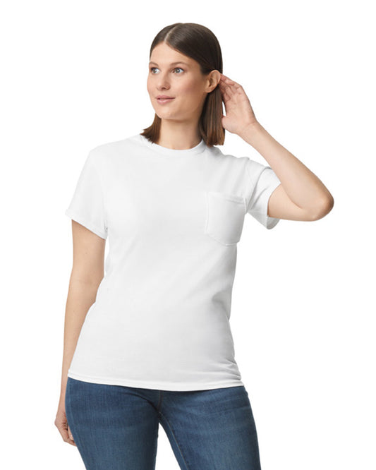 Medium White Gildan 2300 