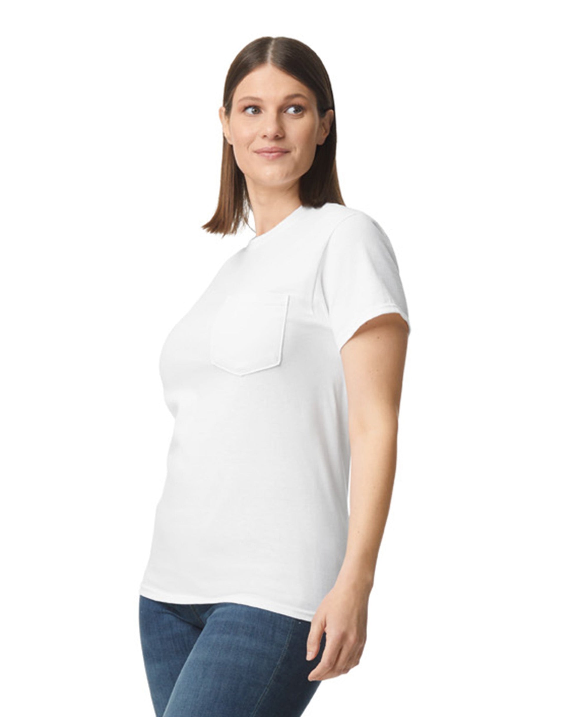 Medium White Gildan 2300 