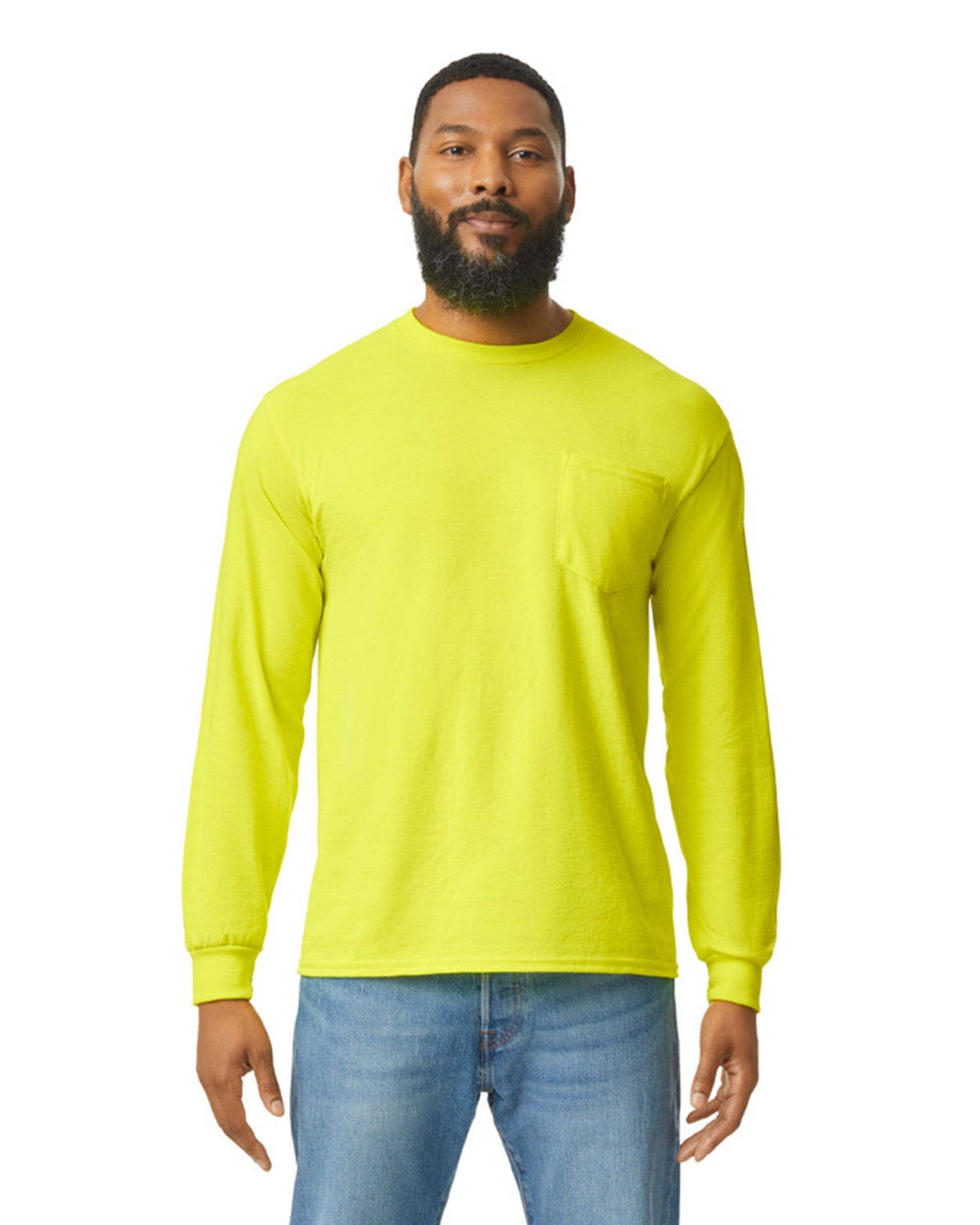 Medium Safety Green Gildan 2410 