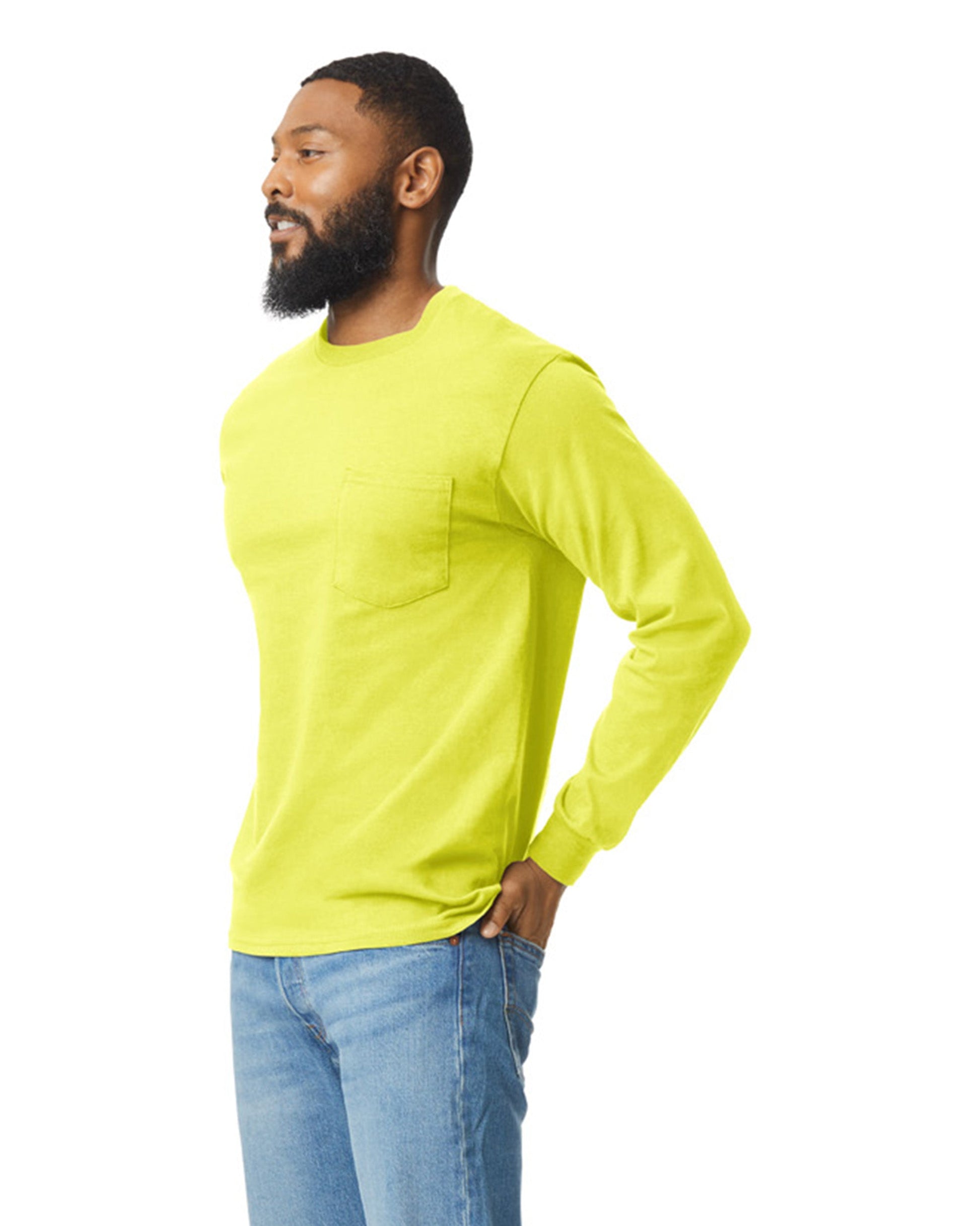 Medium Safety Green Gildan 2410 