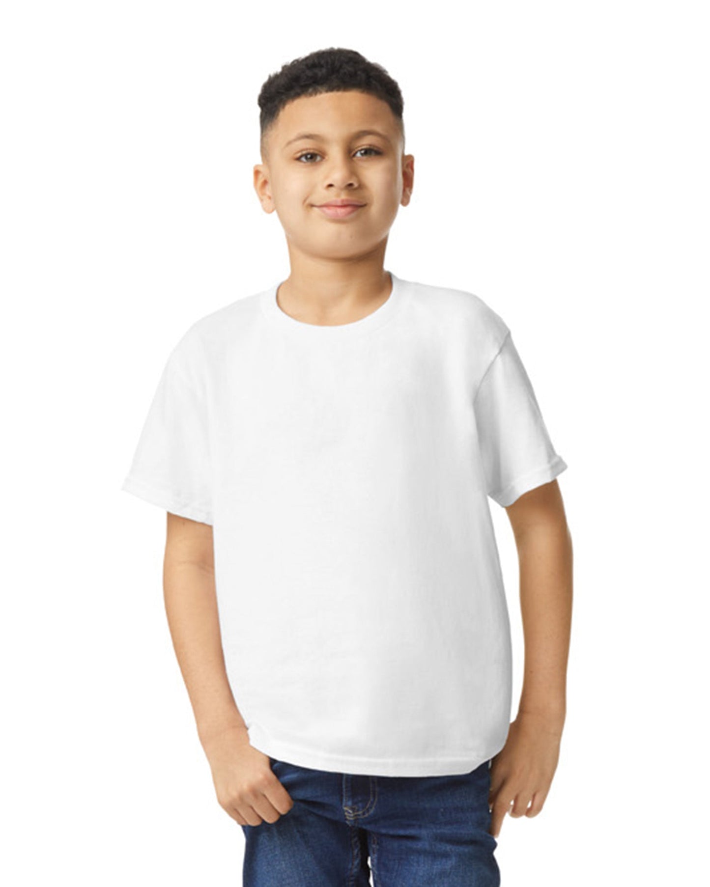 Youth Small White Gildan 5000B 