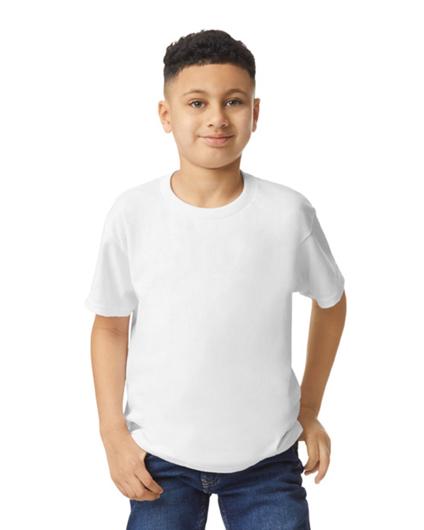 Youth Small White Gildan 5000B 