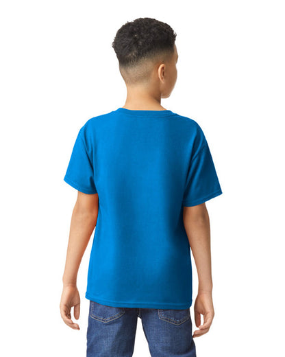 Youth Small Neon Blue Gildan 5000B 