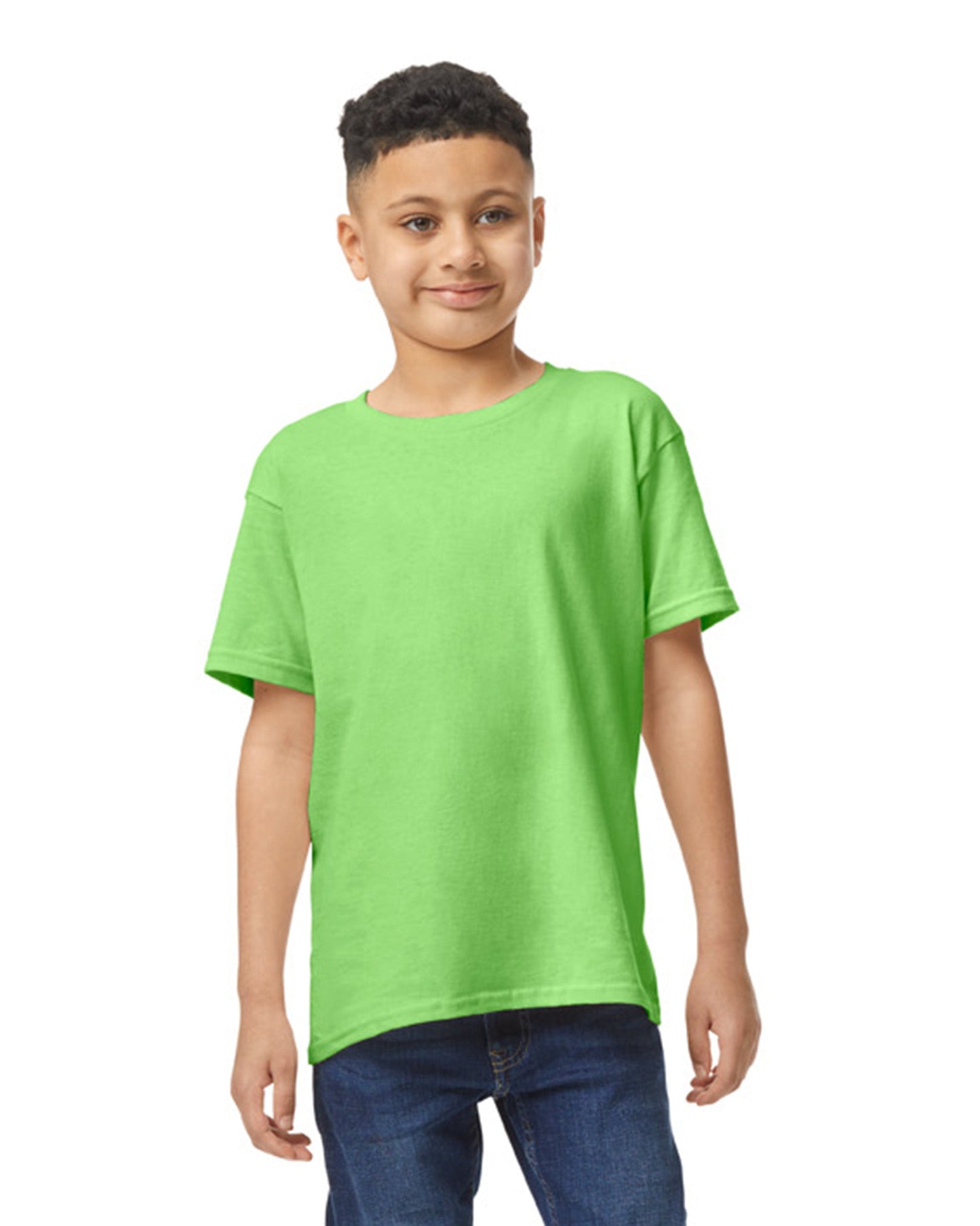 Youth Small Neon Green Gildan 5000B 