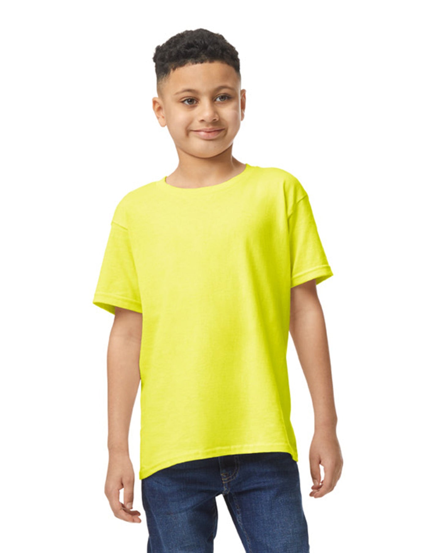 Youth Medium Safety Green Gildan 5000B 