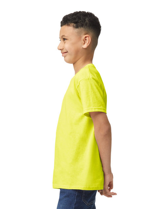 Youth Medium Safety Green Gildan 5000B 