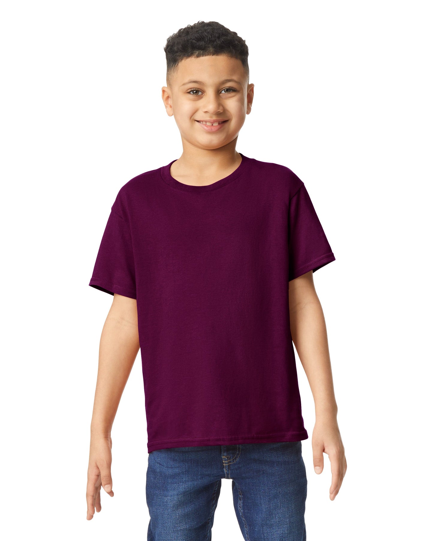 Youth Small Maroon Gildan 5000B 