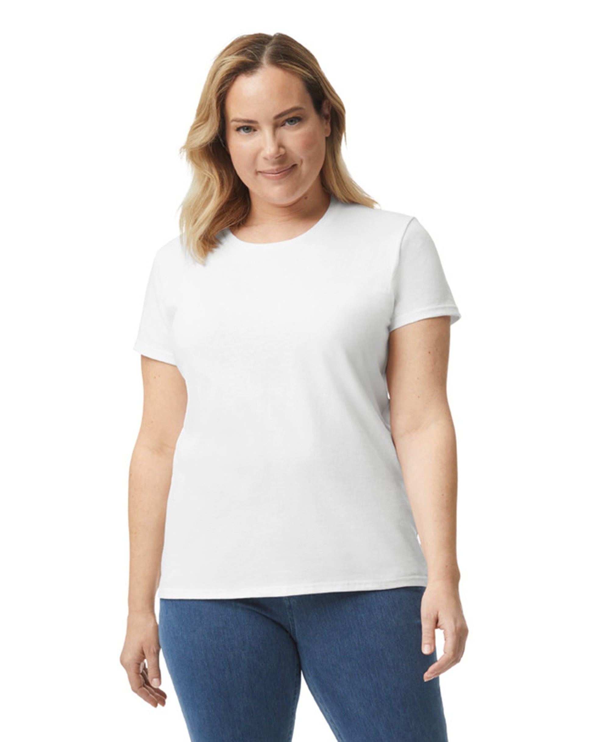 Women's X-Large White Gildan 5000L 