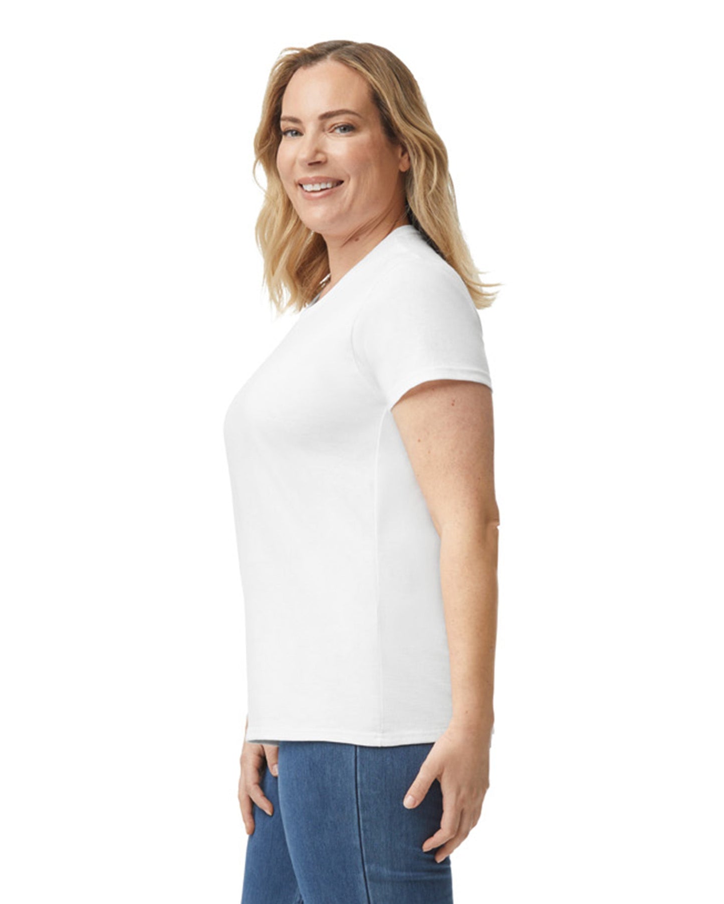 Women's X-Large White Gildan 5000L 