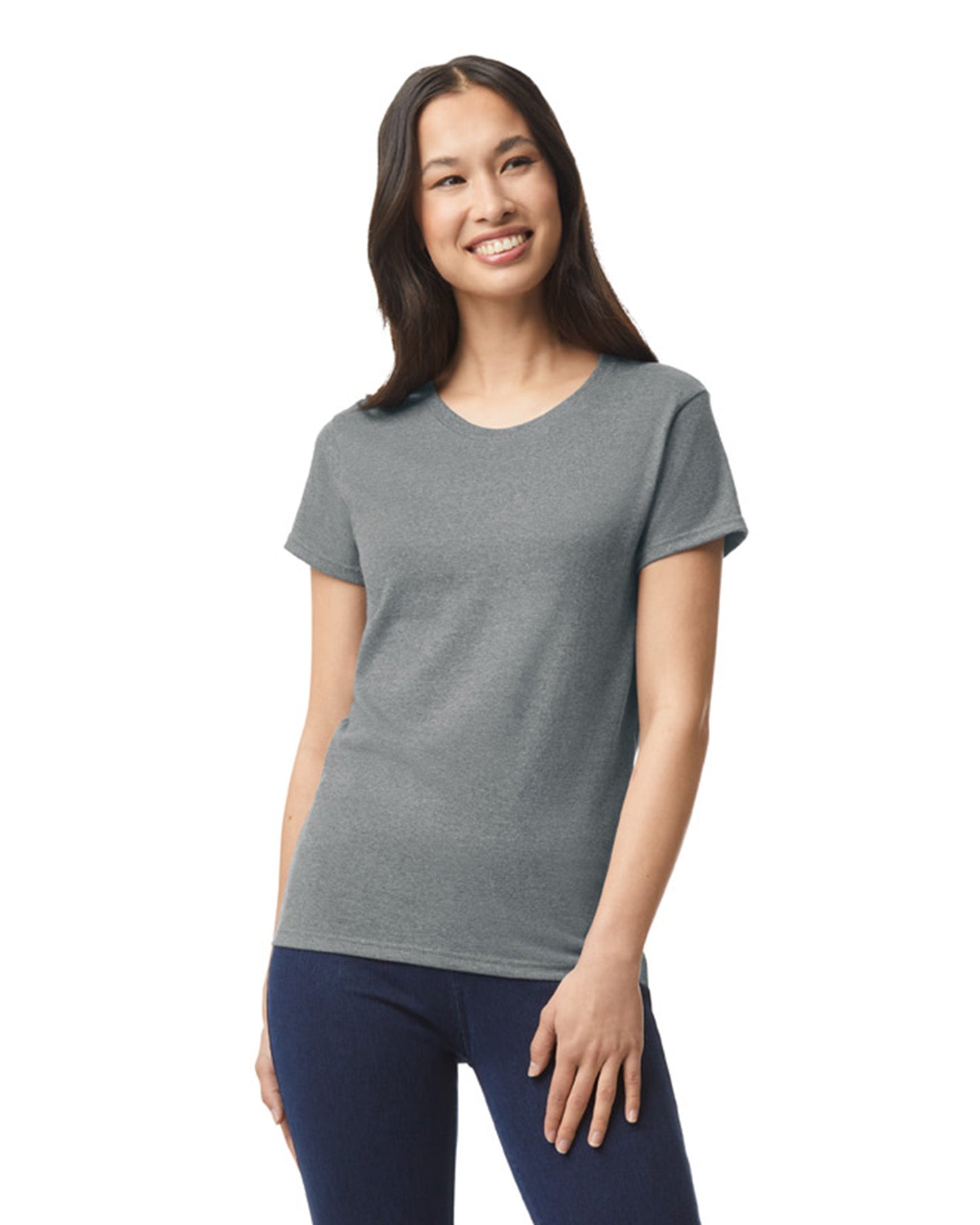 Women's Large Graphite Htr Gildan 5000L 