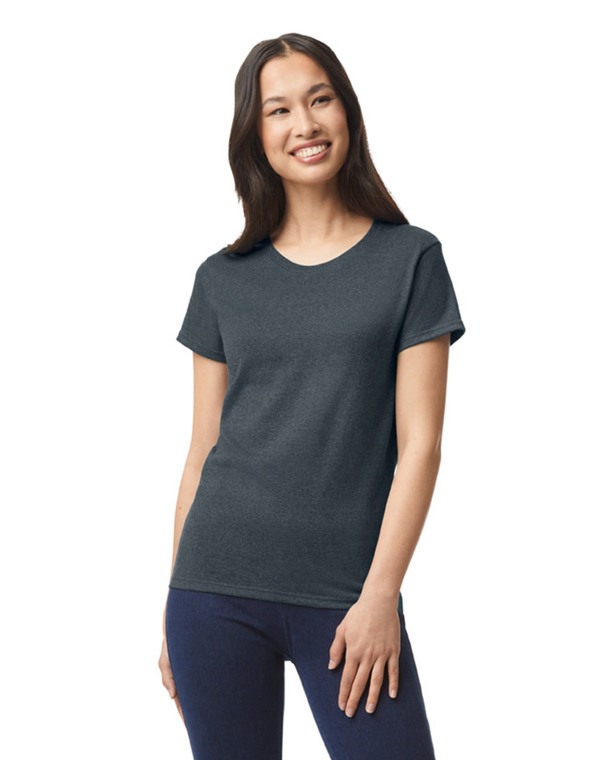 Women's Large Dark Htr Gildan 5000L 