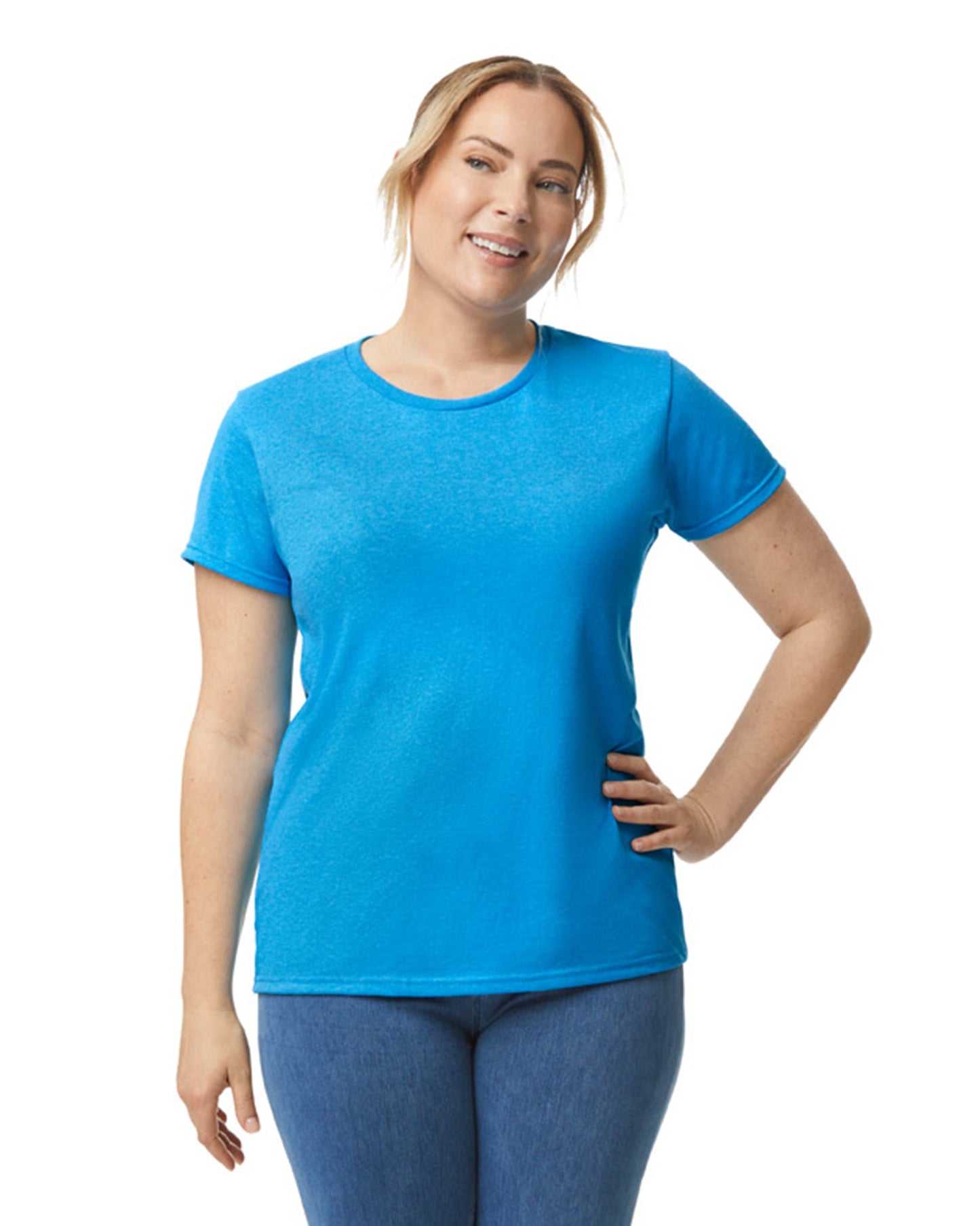 Women's Large Htr Sapphire Gildan 5000L 