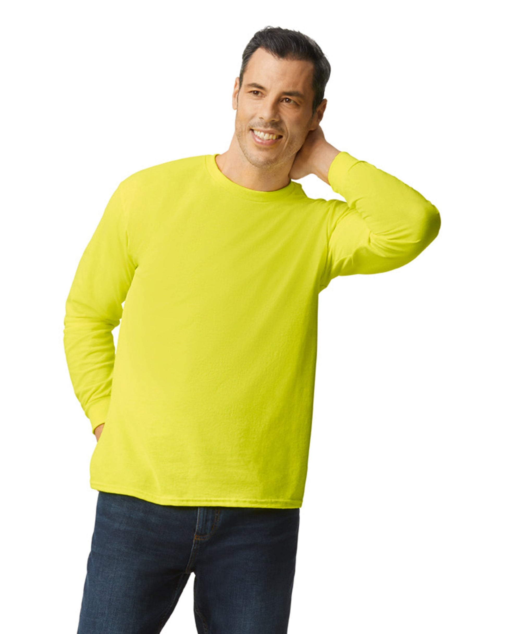 Medium Safety Green Gildan 5400 