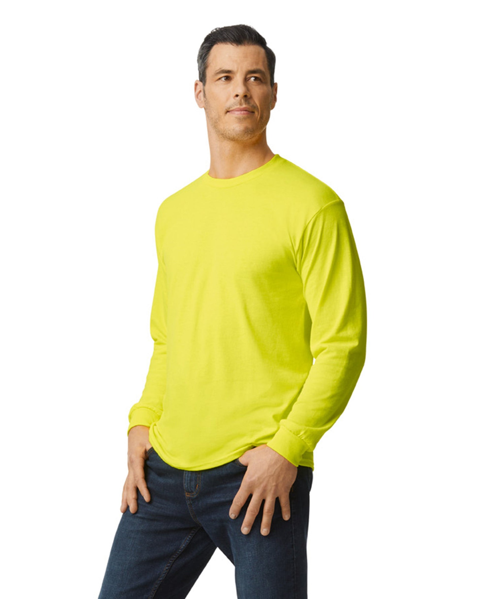 Medium Safety Green Gildan 5400 