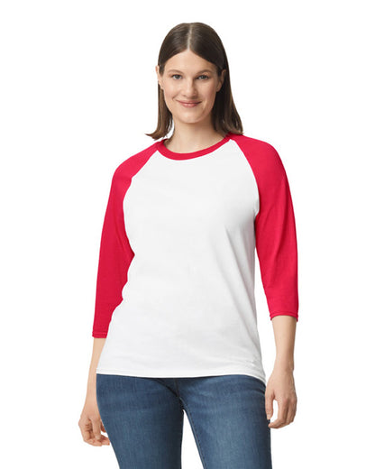 Large White Trim Red Gildan 5700 