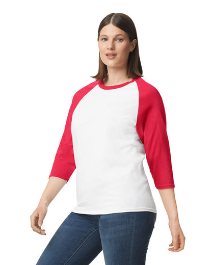 Large White Trim Red Gildan 5700 