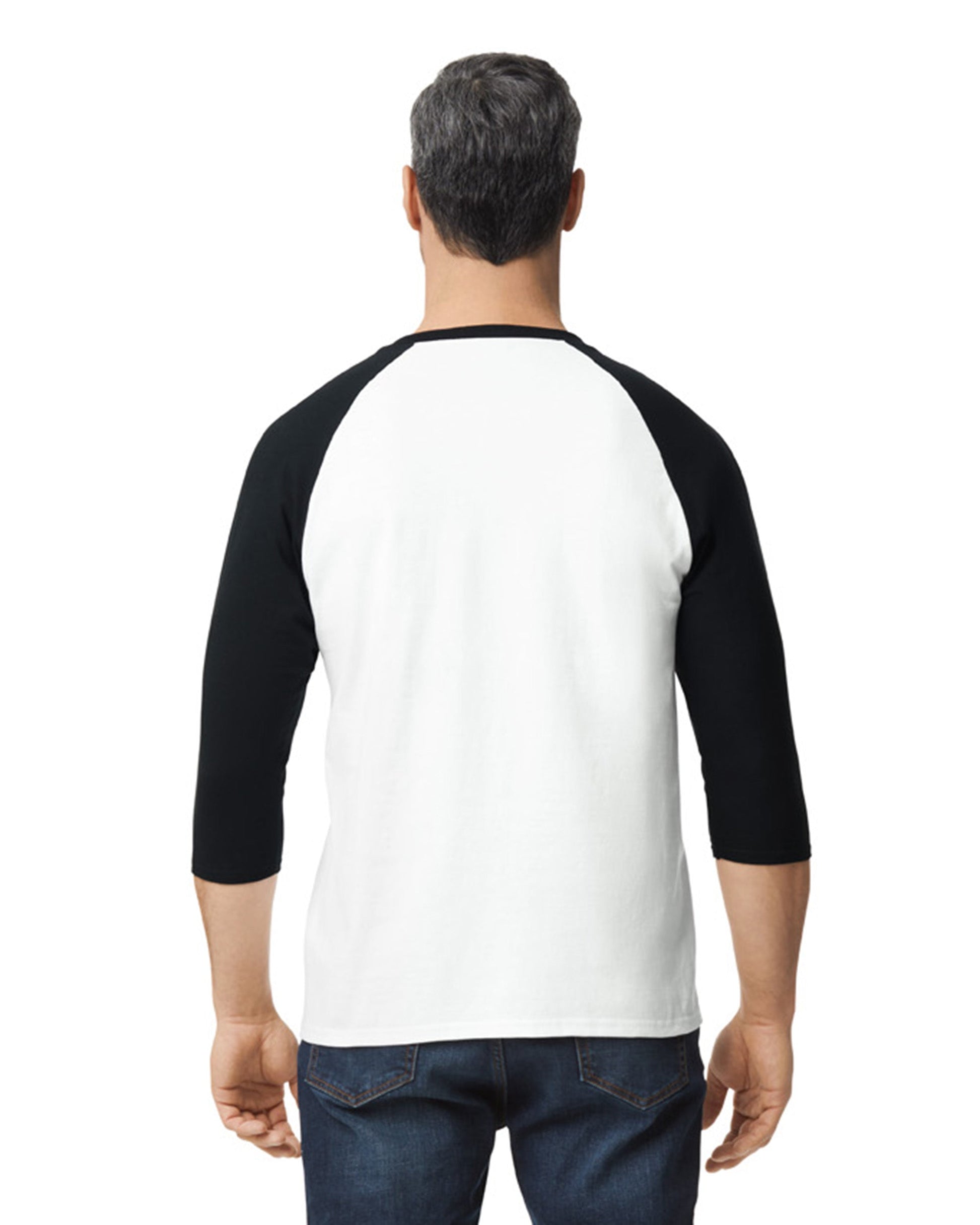 Large White/Trim Black Gildan 5700 