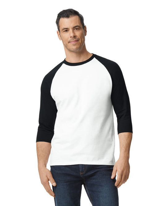 Large White/Trim Black Gildan 5700 