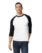 Large White/Trim Black Gildan 5700 