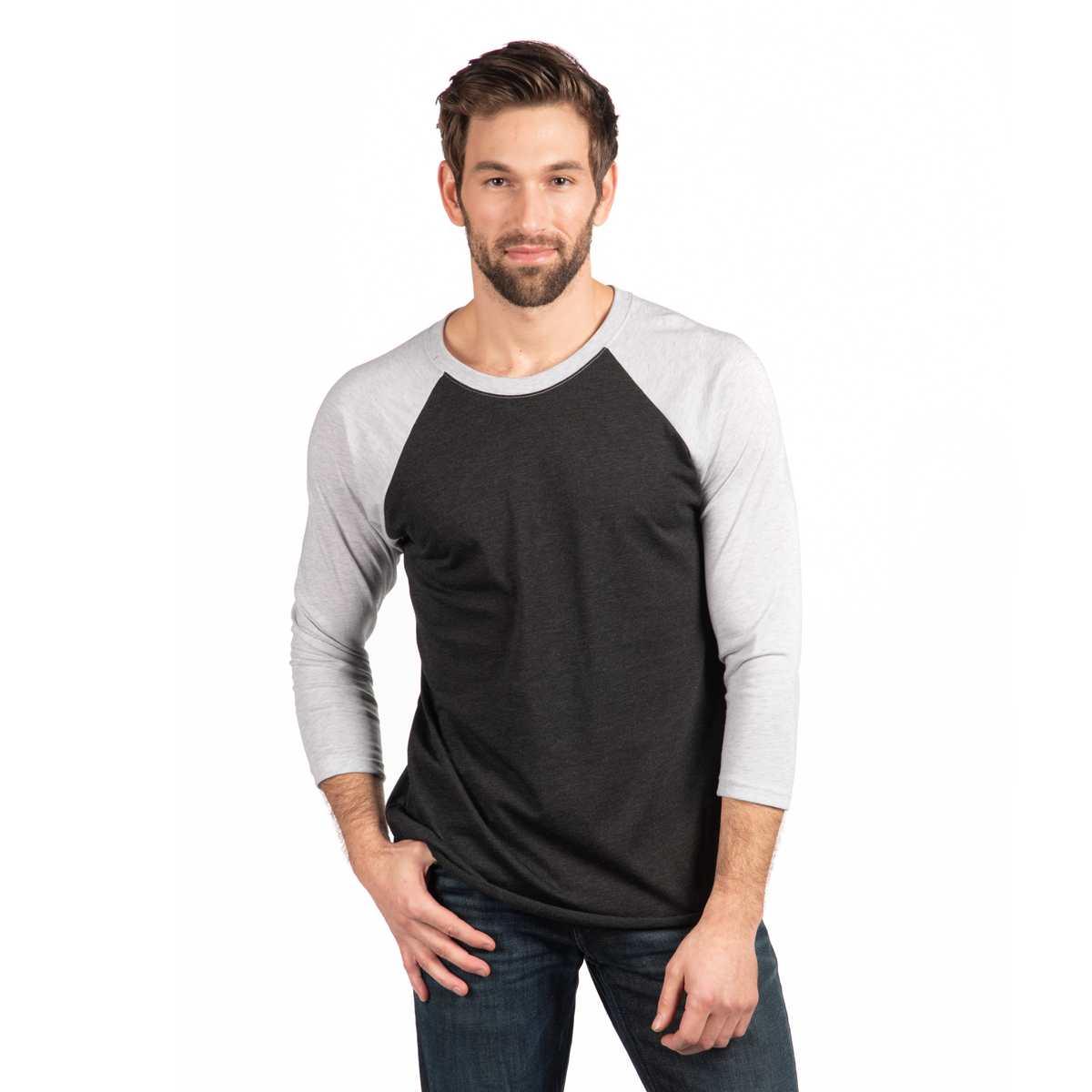 3X-Large Vintage Black/Heather White Next Level 6051 