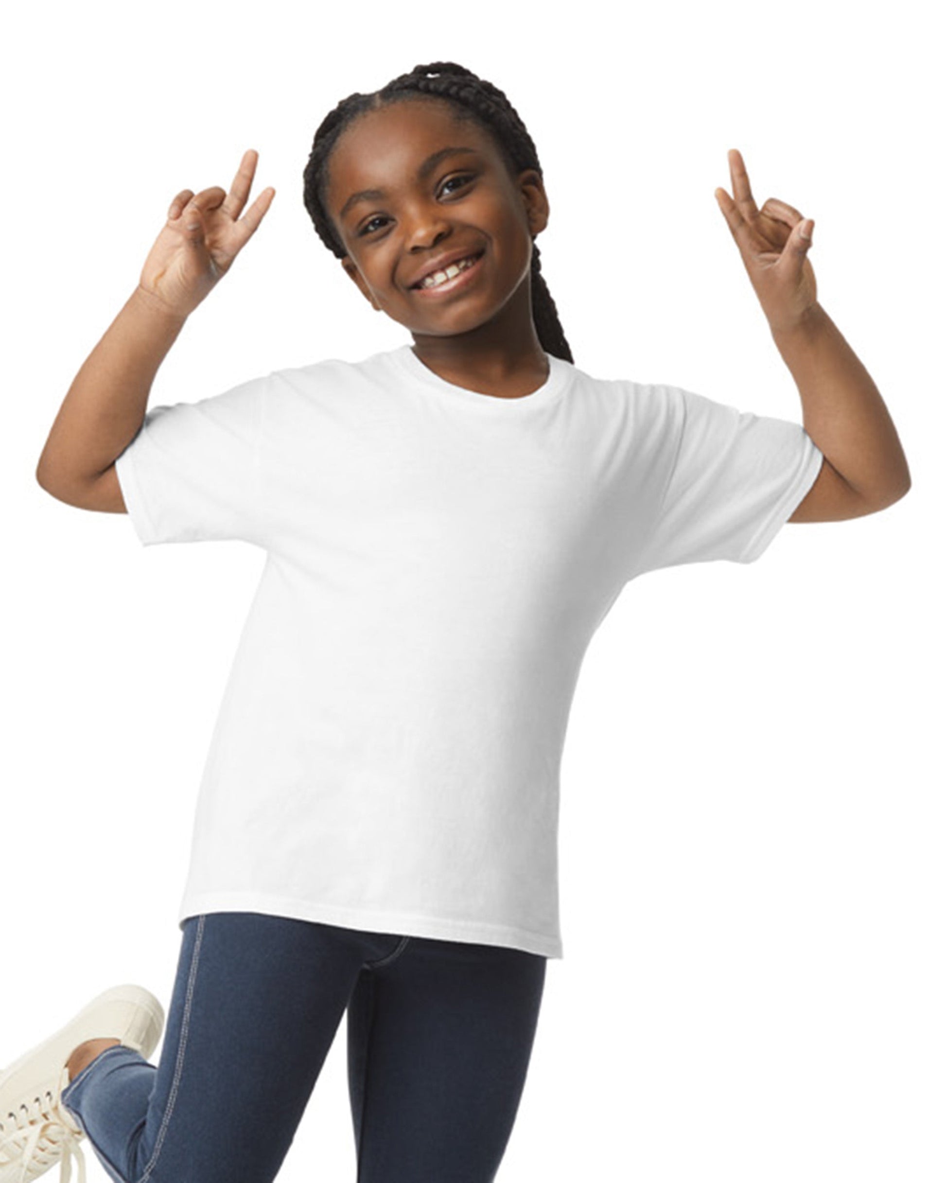 Youth X-Small White Gildan 64000B 
