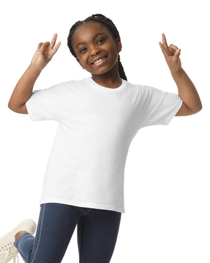 Youth X-Small White Gildan 64000B 