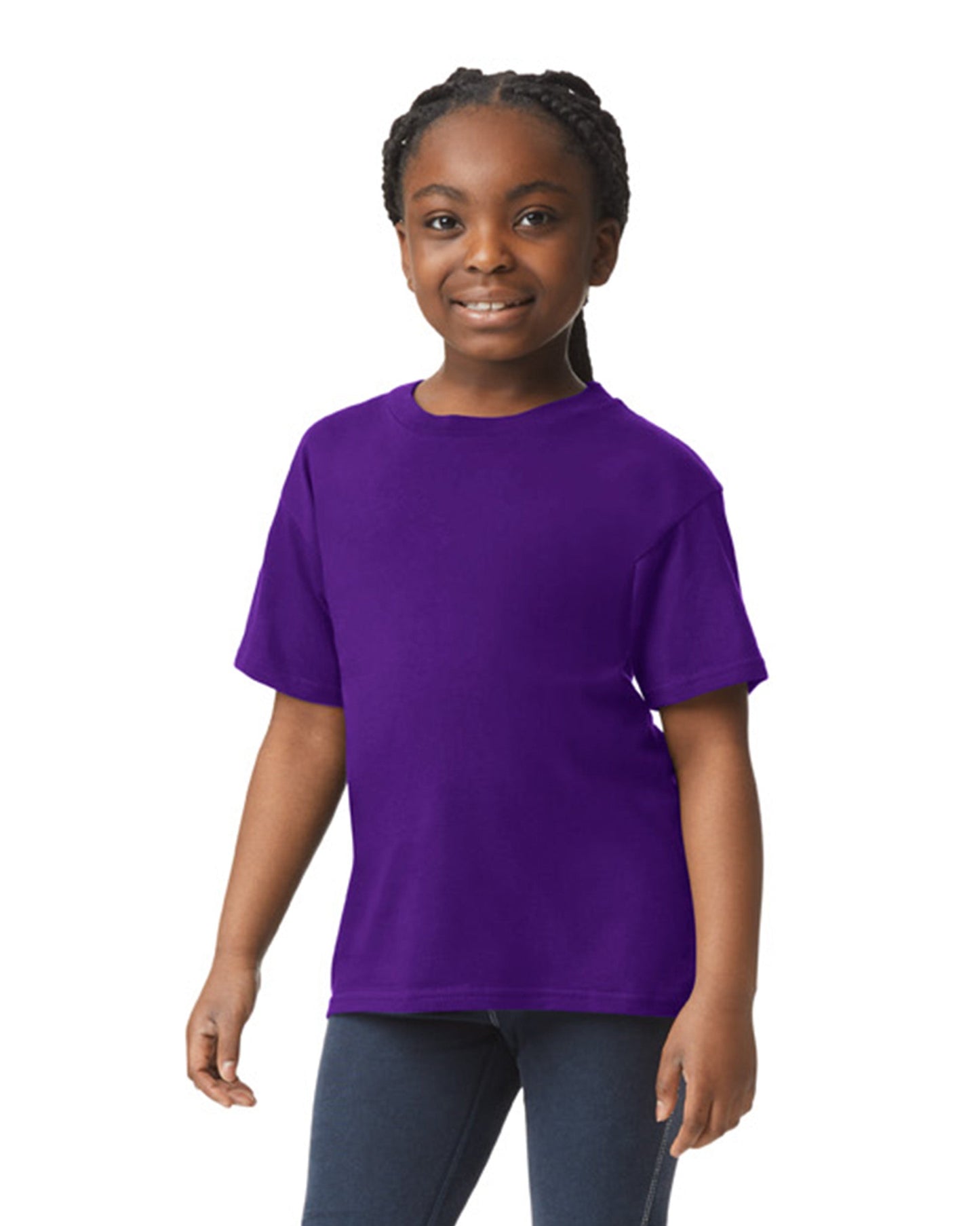 Youth Large Purple Gildan 64000B 