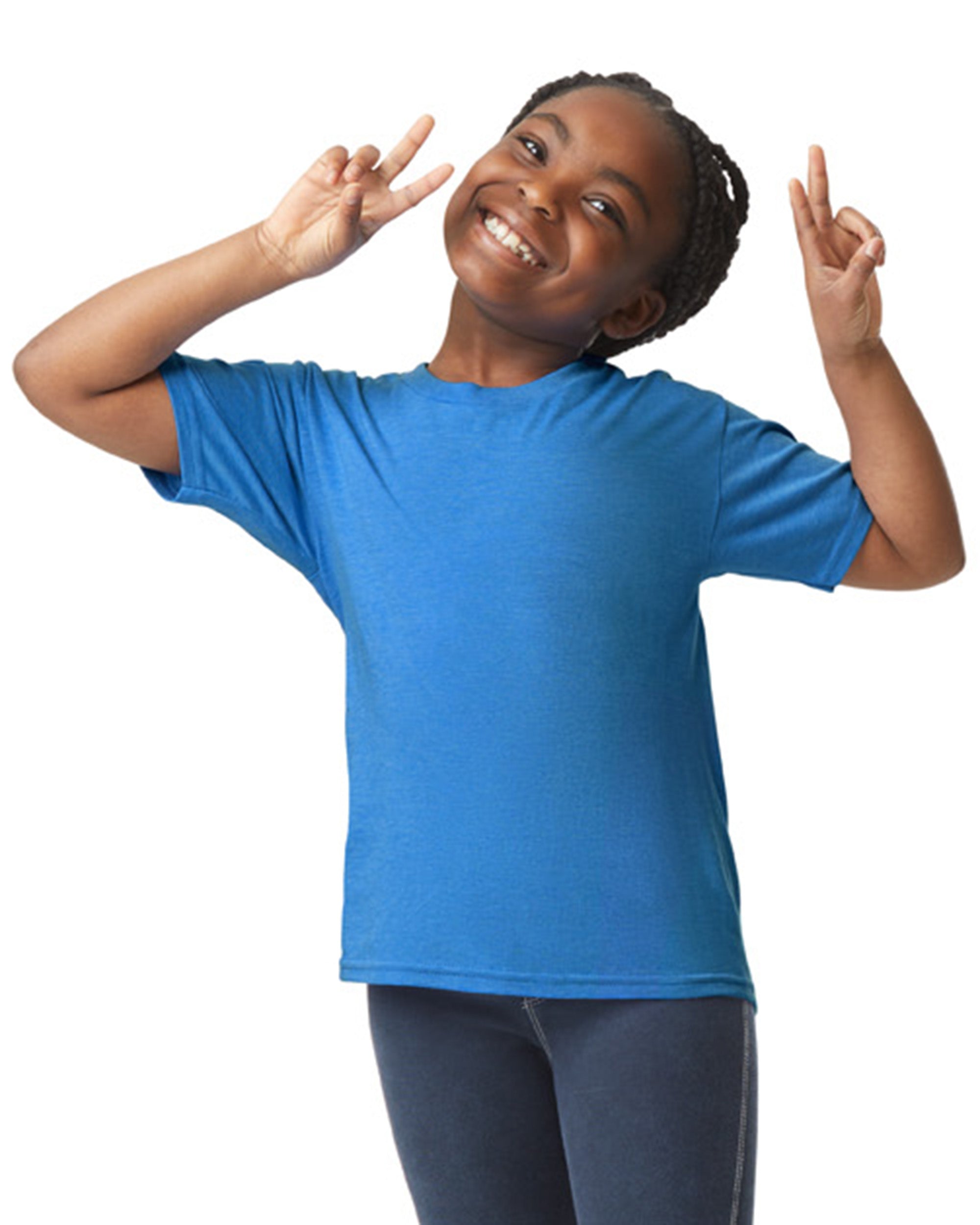 Gildan 64000B Ringspun Softstyle® Youth T-Shirt (Heather Royal ...