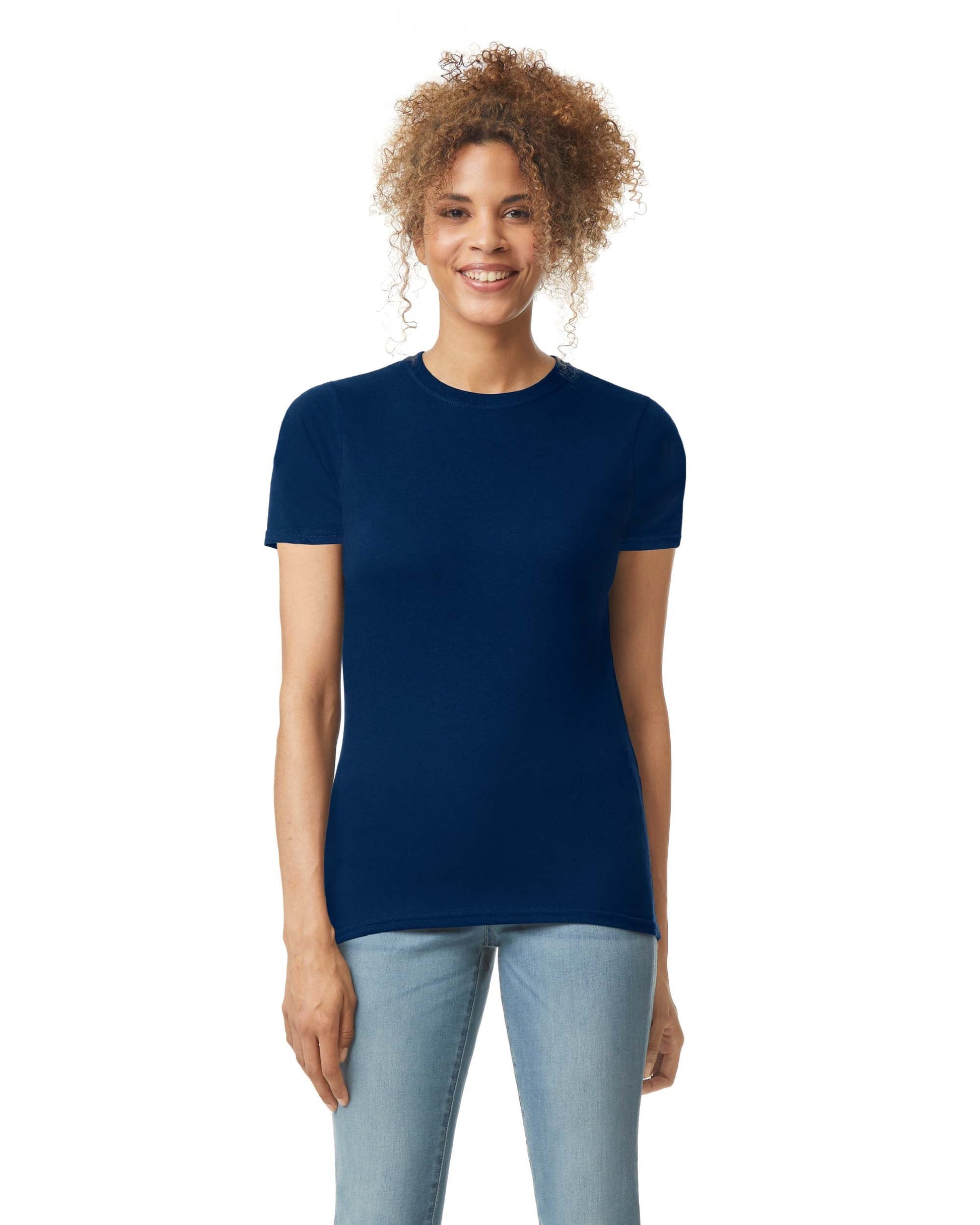 Women's Medium Navy Gildan 64000L 