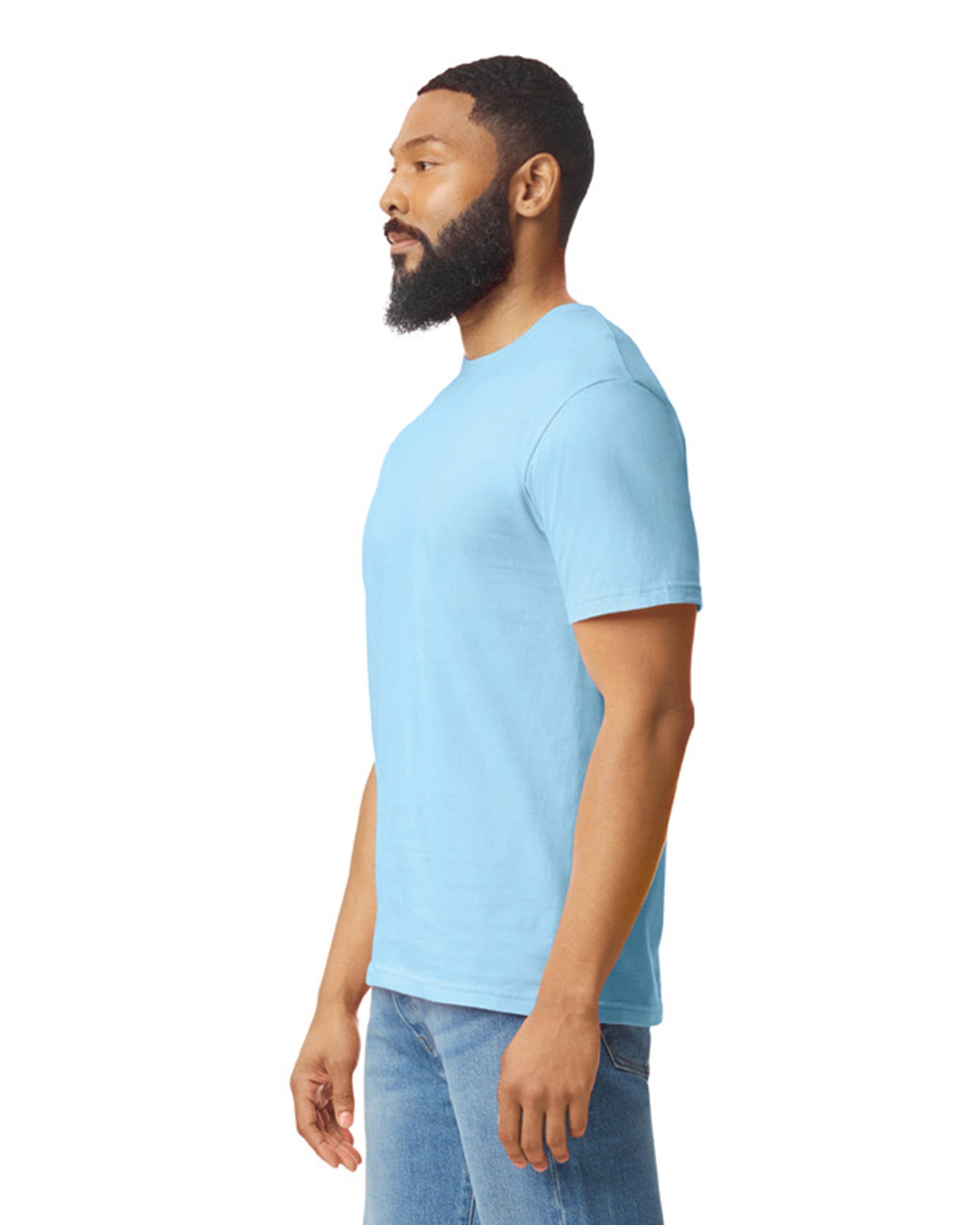 Large Light Blue Gildan 64000 