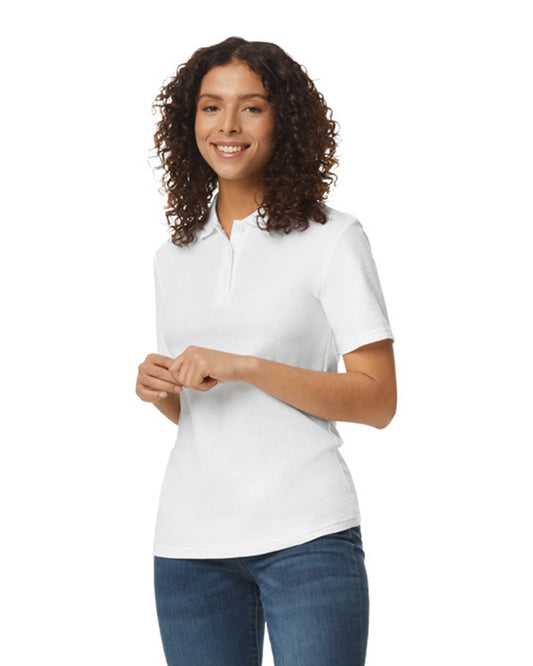 Women's Large White Gildan 64800L 