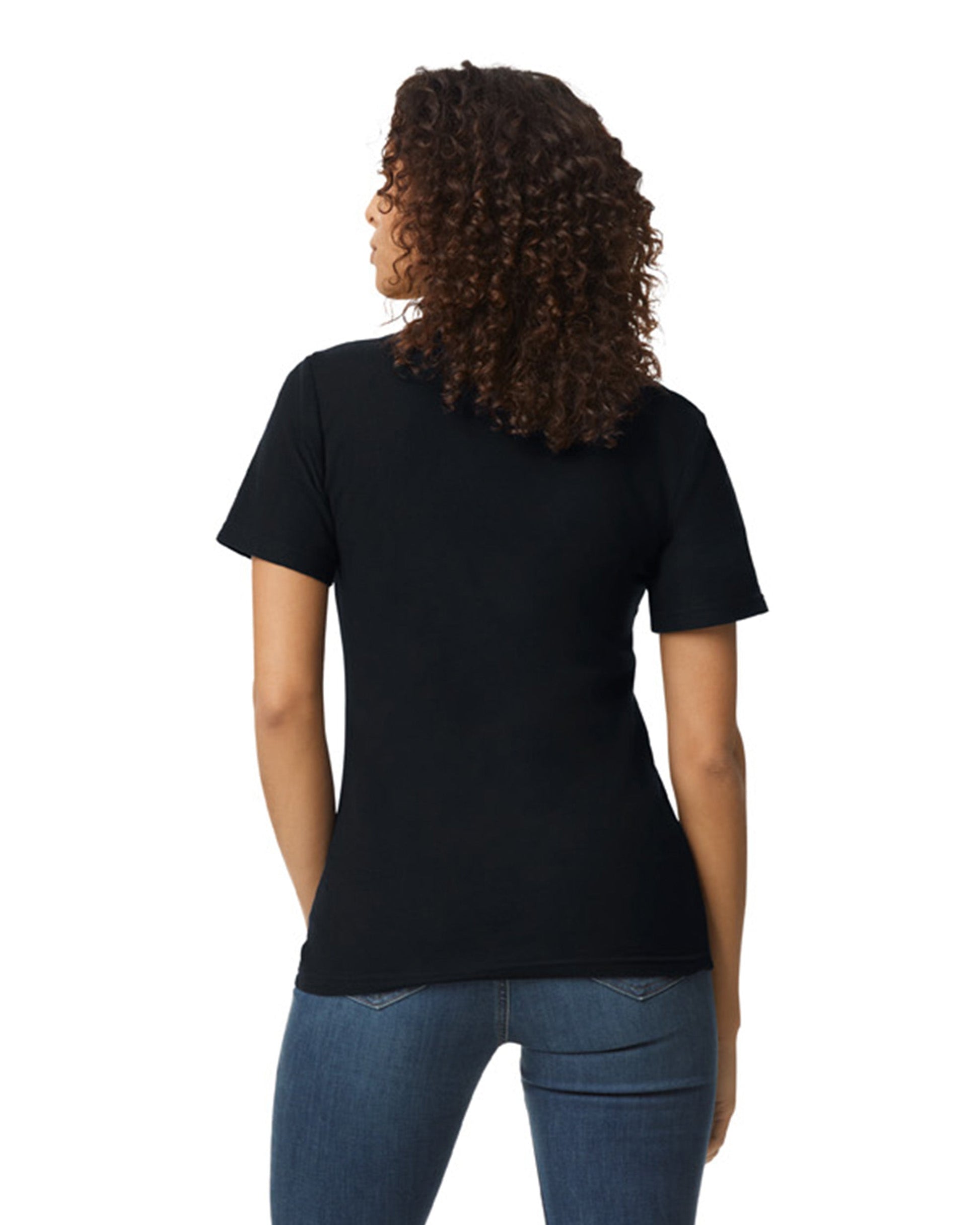 Women's Medium Black Gildan 64800L 