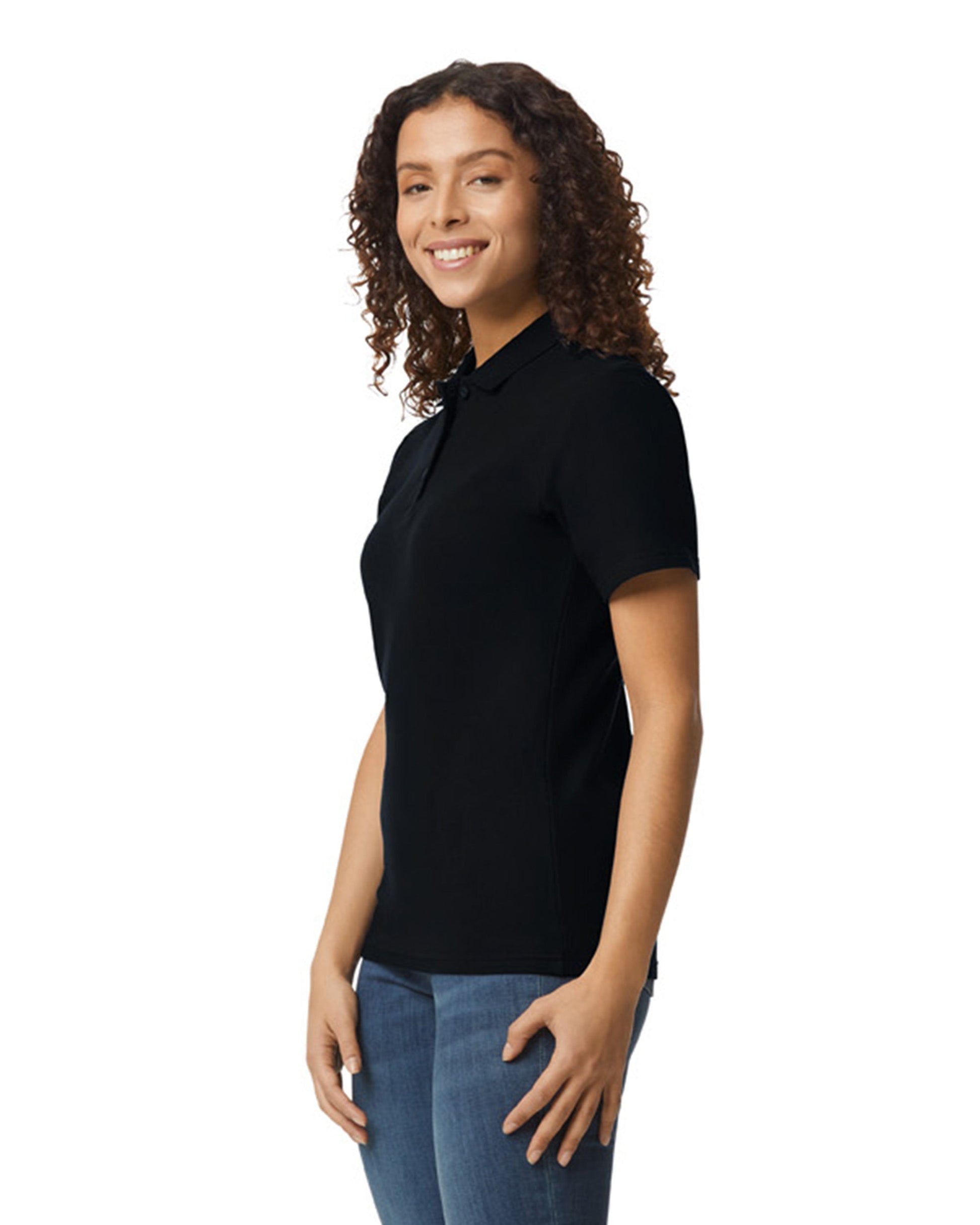 Women's Medium Black Gildan 64800L 