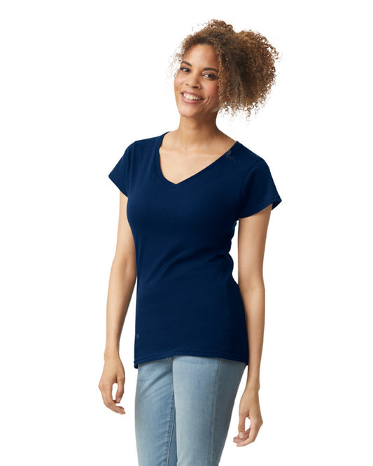 Women's Large Navy Gildan 64V00L 