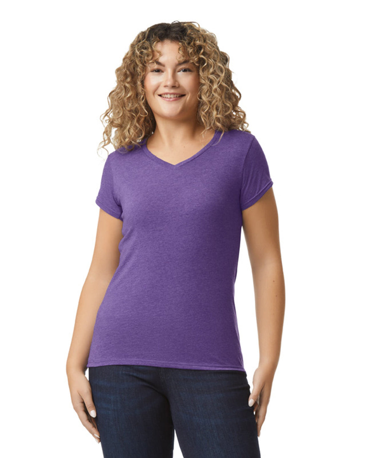Women's 2X-Large Heather Purple Gildan 64V00L
