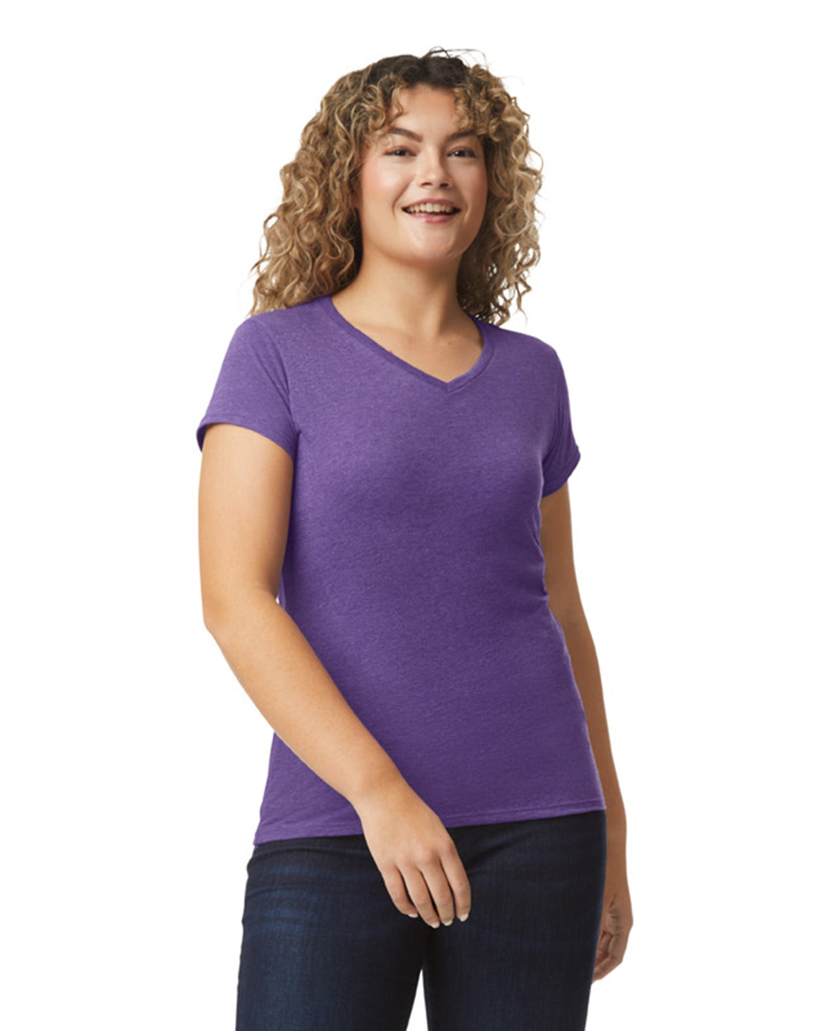 Women's 2X-Large Heather Purple Gildan 64V00L