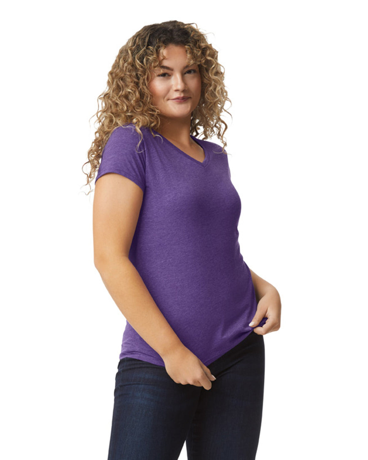 Women's 2X-Large Heather Purple Gildan 64V00L