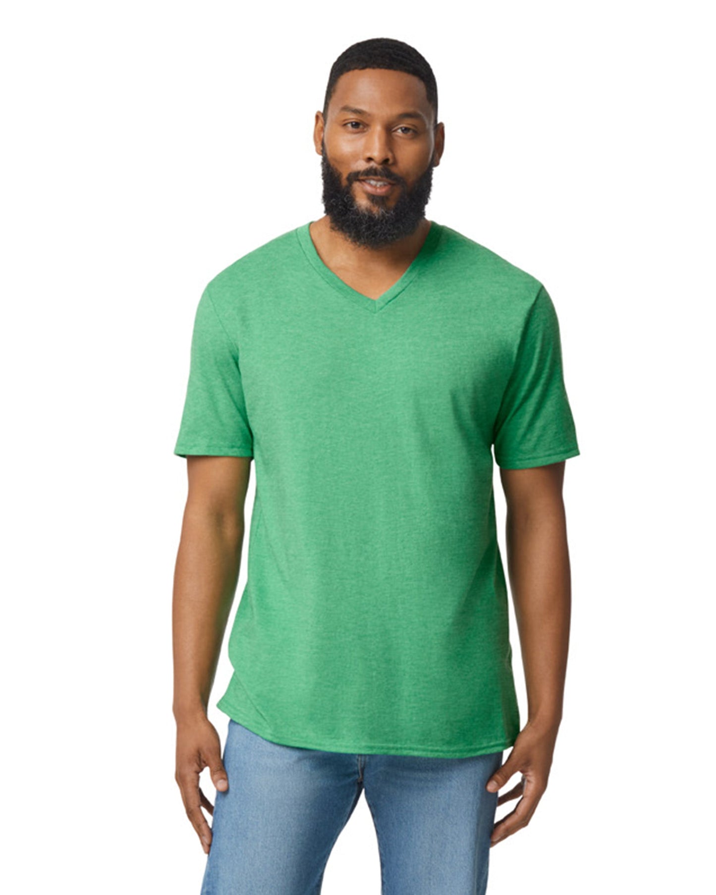 Small Heather Irish Green Gildan 64V00 