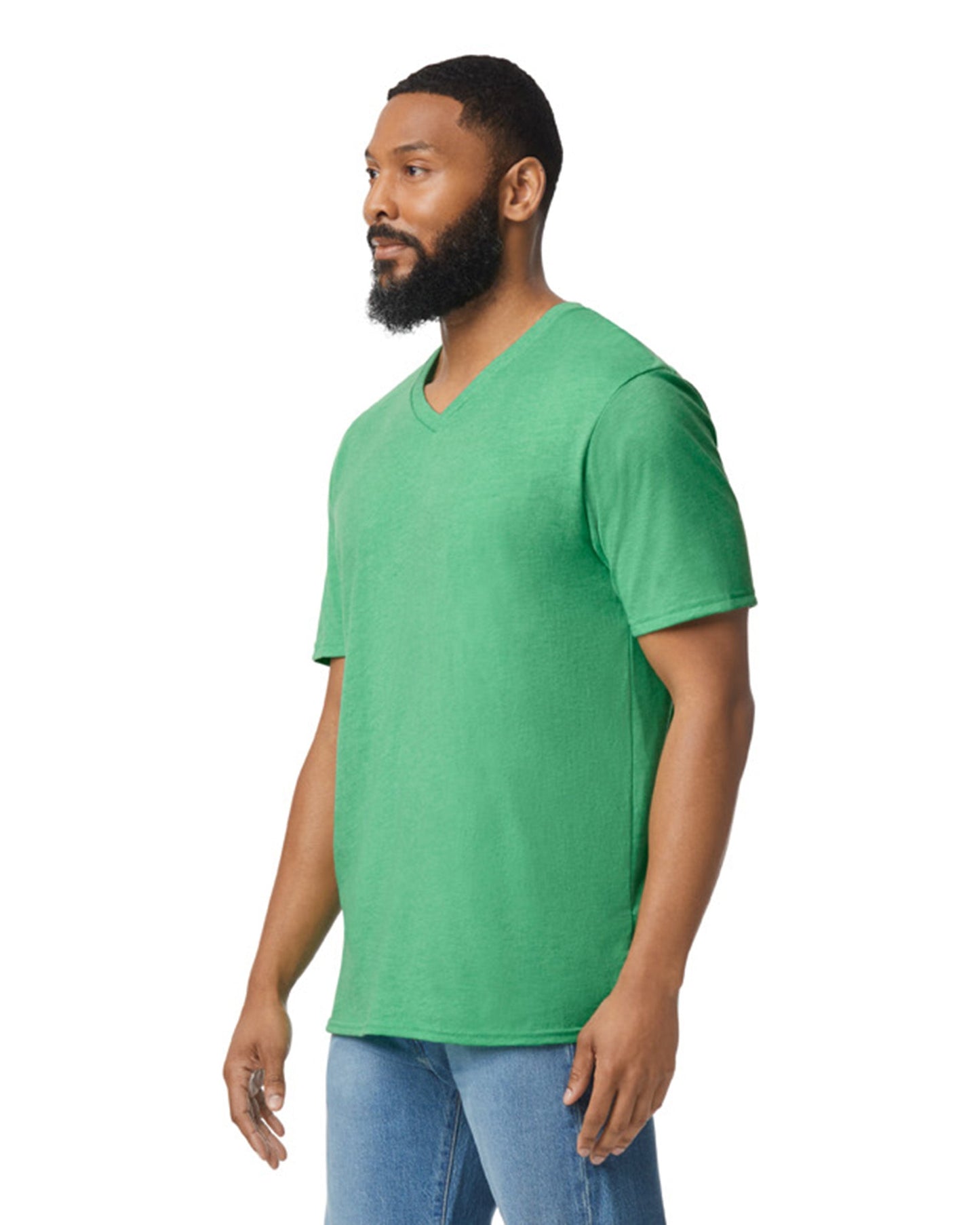 Small Heather Irish Green Gildan 64V00 