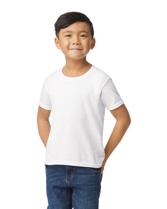 Youth Medium White Gildan 8000B 