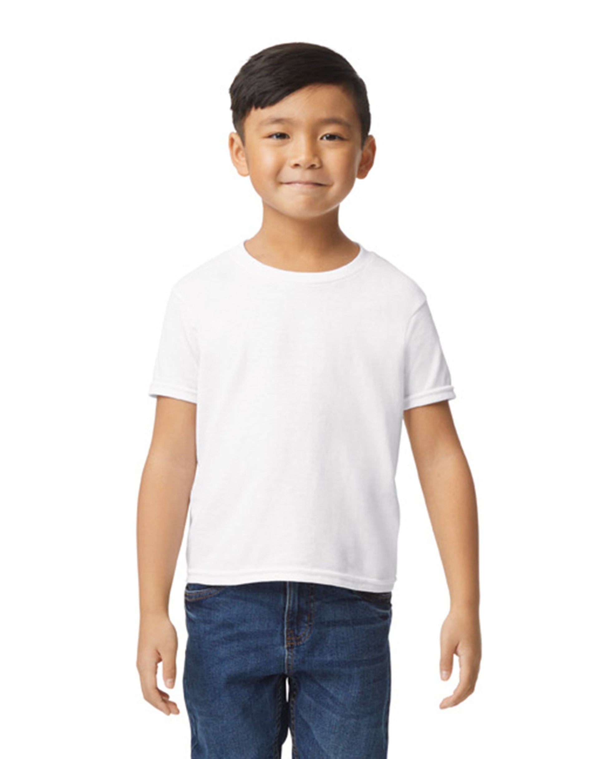 Youth Medium White Gildan 8000B 